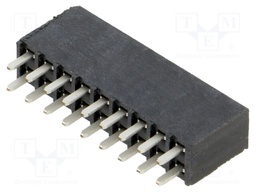 Connector: pin strips; female; PIN: 18; 2.54mm; gold-plated; THT