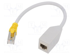 6a; grey; 0.25m; RJ45 socket,RJ45 plug; Transition: adapter