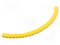 Markers for cables and wires; 2.5÷5mm; PVC; yellow; -30÷60°C