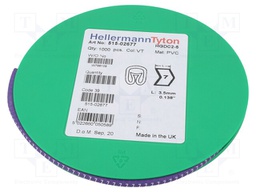Markers for cables and wires; Label symbol: 7; 2÷5mm; PVC; violet
