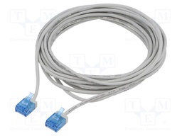 Patch cord; U/UTP; 6a; stranded; Cu; LSZH; grey; 5m; 32AWG; -20÷75°C