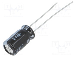 Capacitor: electrolytic; THT; 2.2uF; 350VDC; Ø6.3x11mm; ±20%; 1000h