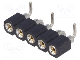 Socket; pin strips; female; PIN: 5; turned contacts; vertical; SMT