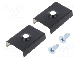 Flexible mounting plate S; black; stainless steel