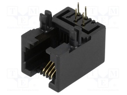 Socket; RJ11; PIN: 4; low profile; gold-plated; Layout: 6p4c; THT