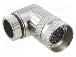"Male cable connector;  17 pole;  screw locking;  angled;  IP67"