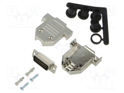 D-Sub HD; PIN: 26; plug; female; soldering; for cable; black