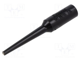 Test probe; 3A; black; Tip diameter: 1.02mm; Socket size: 4mm