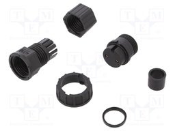 Plug; Connector: circular; size D; female; PIN: 2; gold-plated; 20A