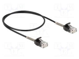 Patch cord; U/UTP; Cat: 6a; RJ45 plug,both sides; 0.5m; PVC; black
