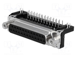 D-Sub; PIN: 25; socket; female; with threaded screw,PCB snap-in