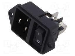 Connector: AC supply; socket; male; 16A; 250VAC; IEC 60320; max.6mm