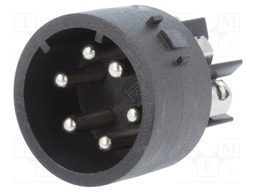 Connector: circular; male; PIN: 6; 3A; 250V; 1mm2