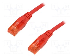 Patch cord; U/UTP; 6; stranded; CCA; PVC; red; 3m; 26AWG