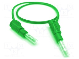 Test lead; 32A; banana plug 4mm,both sides; Urated: 600V; green