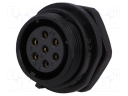 Socket; female; SP21; PIN: 7; IP68; soldering; 500V; 1.5mm2; 15A
