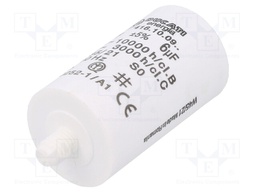 Capacitor: motors, run; 6uF; 425VAC; Ø32x55mm; -25÷85°C; ±5%