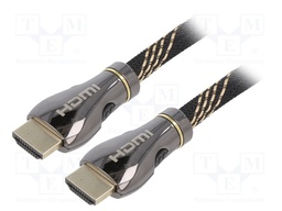 Cable; HDMI 2.1; HDMI plug,both sides; 3m; black; 28AWG; Core: Cu