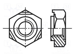 Nut; hexagonal; M4; A2 stainless steel; Pitch: 0,7; 9mm; BN: 31