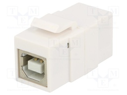 Socket; coupler; female x2; USB B socket x2; straight; Keystone