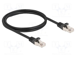 Patch cord; F/UTP; RJ50 plug,both sides; 1m; PVC; black; 26AWG