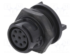 Connector: circular; socket; female; PIN: 8; w/o contacts; UL94V-0
