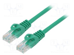 Patch cord; U/UTP; 5e; stranded; CCA; PVC; green; 0.5m; 26AWG