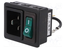 Connector: AC supply; socket; male; 16A; 240VAC; -25÷60°C; max.2mm