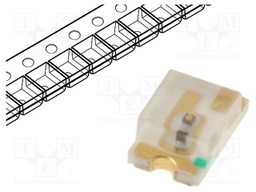 LED; SMD; 0805; red; 25÷45mcd; 2x1.25x0.8mm; 130°; 1.6÷2.4V; 20mA