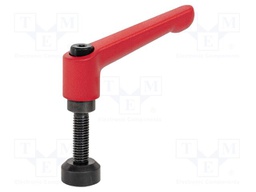 Lever; adjustable; Thread len: 25mm; Lever length: 63mm; Body: red