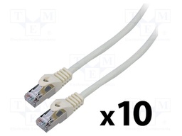Patch cord; F/UTP; 6; stranded; CCA; PVC; white; 0.5m; 26AWG; Cores: 8