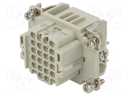 Connector: HDC; female; HDD; PIN: 24; 24+PE; size 3; w/o contacts