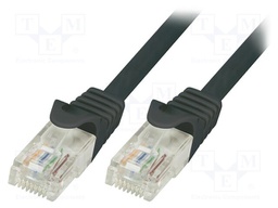 Patch cord; U/UTP; 6; stranded; CCA; PVC; black; 0.5m; 24AWG