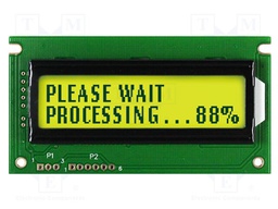 Display: LCD; STN Positive; 16x2; grey; 84x44mm; LED; 5V