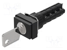 Switch: rotary with key; 16mm; Stabl.pos: 1; NC x4 + NO x4; Pos: 2