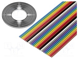 Wire: ribbon; 1.27mm; stranded; Cu; 18x26AWG; unshielded; PVC; 49V