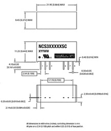 Isolated Board Mount DC/DC Converter, ITE, 1 Output, 3 W, 15 V, 200 mA