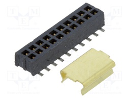 Connector: pin strips; female; PIN: 20; 1.27mm; gold flash; SMT