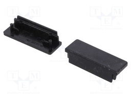 Cap for LED profiles; black; ABS; Application: WIDE24