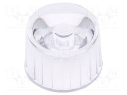 LED lens; round; colourless; 90°; V: with holder