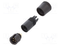 Plug; Connector: circular; 719; male; PIN: 4; unshielded; 3A; IP40