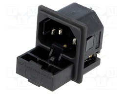 Connector: AC supply; socket; male; 10A; 250VAC; IEC 60320; UL94V-0