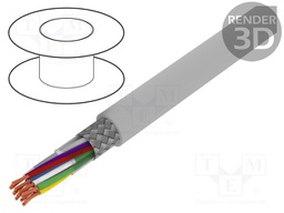 Wire; Li2YCY-TP; 8x2x0,5mm2; tinned copper braid; PVC; grey; 50V