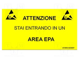 Information board; ESD,self-adhesive; 300x150mm; black,yellow