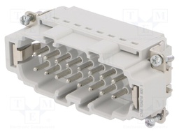 Connector: HDC; contact insert; male; C146; PIN: 16; 16+PE; size E16
