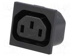 Connector: AC supply; socket; female; 10A; 250VAC; IEC 60320; THT