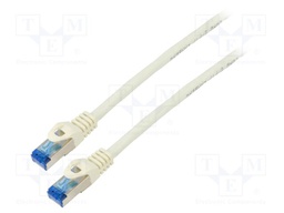 Patch cord; S/FTP; 6a; stranded; CCA; LSZH; white; 1m; 26AWG; Cores: 8