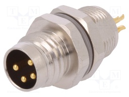 Connector: M8; male; PIN: 4; for panel mounting,rear side nut
