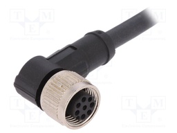 Connection lead; M12; PIN: 8; angled; 5m; plug; 30VAC; 4A; -25÷80°C