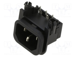 Connector: AC supply; socket; male; 10A; 250VAC; IEC 60320; C14 (E)